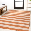 Jonathan Y Negril Two-tone Wide Stripe Indoor/outdoor Area Rug In Orange/beige