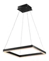 Jonathan Y Nero 15.75in Square Integrated Led Pendant Light In Black
