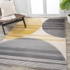 Jonathan Y Nicky Geometric Striped Circles Area Rug In Gray/yellow/cream