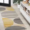 Jonathan Y Nicky Geometric Striped Circles Gray/yellow/cream Runner Rug