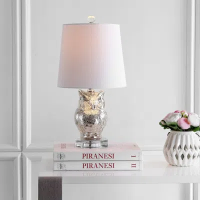 Jonathan Y Night Owl 19" Glass/crystal Led Table Lamp In Gray