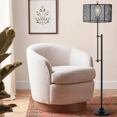 Jonathan Y Noah 64.5" Modern Industrial Iron Height-adjustable Led Floor Lamp In Gray