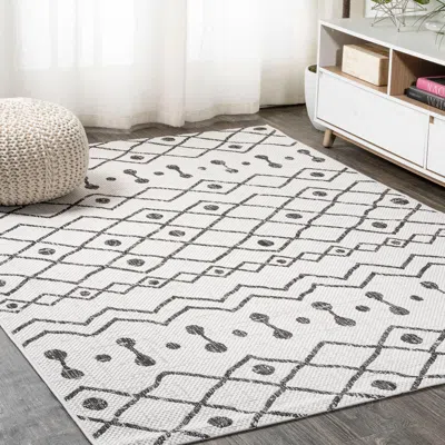Jonathan Y Nokat  Bohemian Indoor/outdoor Area Rug In Ivory/black