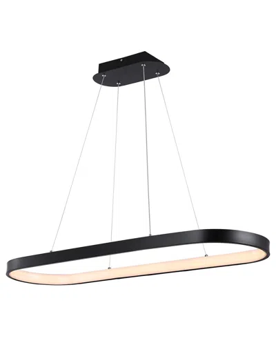 Jonathan Y Nolan 38in Modern Bohemian Iron Linear Integrated Led Pendant In Black