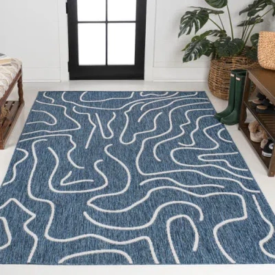 Jonathan Y Nolan Modern Coastal Organic Shapes Indoor/outdoor Area Rug In Multi