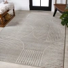 Jonathan Y Nordby High-low Geometric Arch Scandi Striped Indoor/outdoor Area Rug In Gray/cream