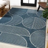 Jonathan Y Nordby High-low Geometric Arch Scandi Striped Indoor/outdoor Area Rug In Navy/cream