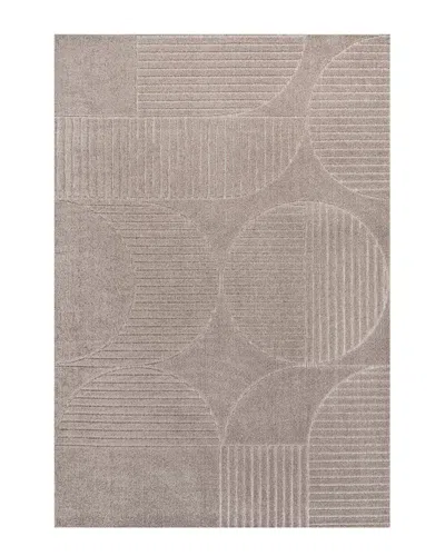 Jonathan Y Nordby High-low Geometric Arch Scandi Striped Indoor/outdoor Area  Rug In Taupe