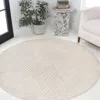 Jonathan Y Nordby High-low Geometric Arch Scandi Striped Indoor/outdoor Round Area Rug
