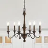 Jonathan Y Oakley 25" 6-light Midcentury Farmhouse Iron Led Chandelier