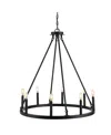 Jonathan Y Oberto Ring 8-light Rustic Farmhouse Led Chandelier In Black