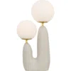 Jonathan Y Oda 17.75" 2-light Modern Bohemian Resin/iron/frosted Glass Danish Cactus Led Table Lamp In Almond/brass Gold