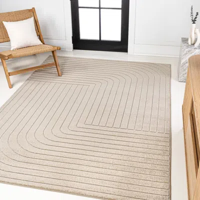 Jonathan Y Odense High-low Minimalist Angle Geometric Indoor/outdoor Area Rug In Neutral