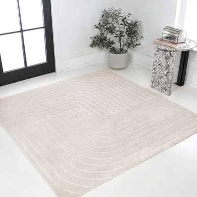 Jonathan Y Odense High-low Minimalist Angle Geometric Indoor/outdoor Square Area Rug In Neutral