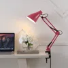 Jonathan Y Odile Classic Industrial Adjustable Articulated Clamp-on Led Task Lamp In Pink