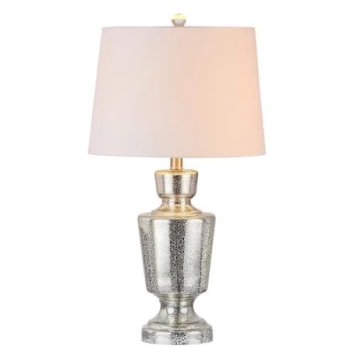 JONATHAN Y JONATHAN Y OLIVIA 26.5" GLASS LED TABLE LAMP, SILVER/IVORY