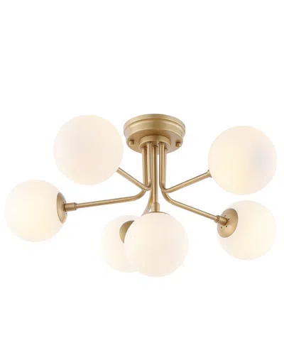 Jonathan Y Olivier Parisian 24in 6-light Globe Bistro Led Semi Flush Mount In Multi