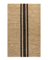 Jonathan Y Olivier Rustic Beach House Wide Ticking Stripe Jute Area Rug In Natural
