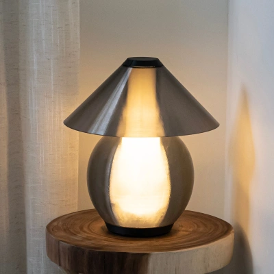 Jonathan Y Opal 13" Modern Contemporary Plant-based Pla 3d Printed Dimmable Led Table Lamp, Light Smoke/gray In Black