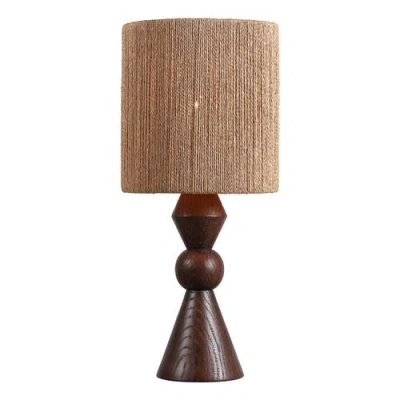 Jonathan Y Orbic Taper Cottage Resin/metal Led Table Lamp With Paper Rope Shade In Animal Print