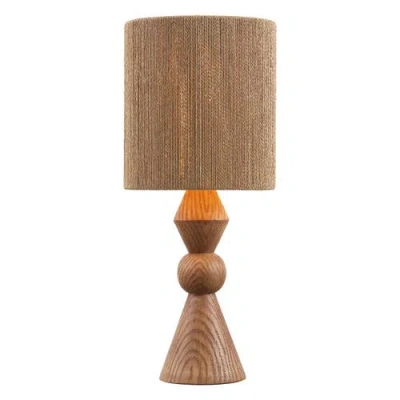 Jonathan Y Orbic Taper Cottage Resin/metal Led Table Lamp With Paper Rope Shade In Brown