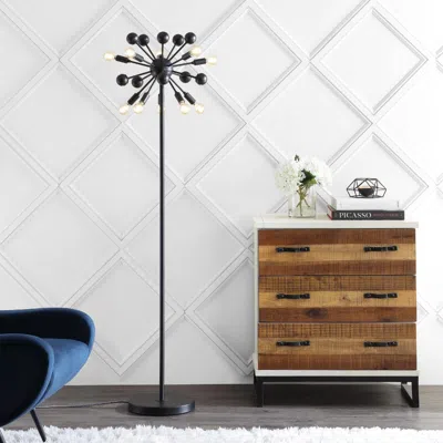 Jonathan Y Orbit 10-light 63" Modern Sputnik Metal Led Floor Lamp In Black