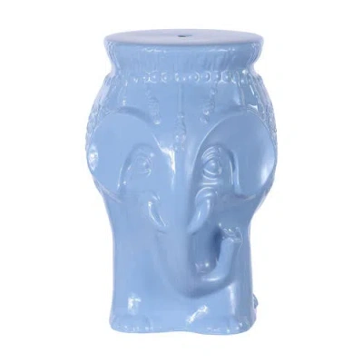 Jonathan Y Orla 18.5" Modern Bohemian Elephant Ceramic Garden Stool In Blue