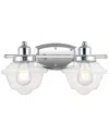 Jonathan Y Orleans 16.75in 2-light Iron/glass Schoolhouse Led Vanity Light In Metallic