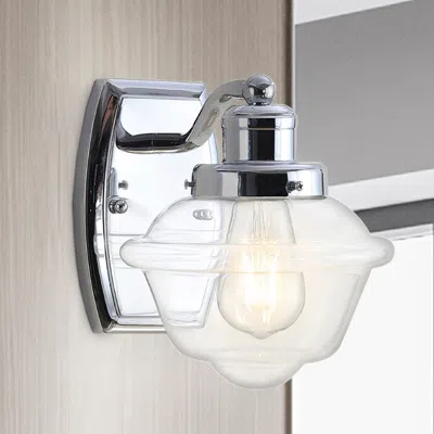 Jonathan Y Orleans 7" 1-light Iron/glass Schoolhouse Led Vanity Light In Neutral