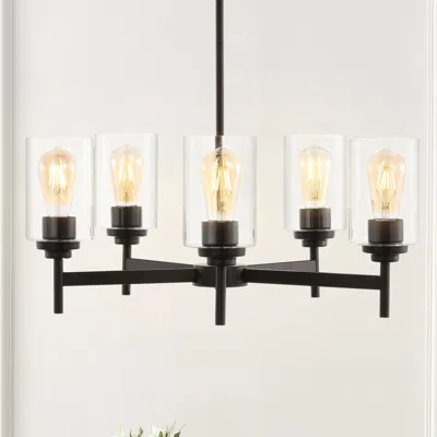 Jonathan Y Orpheus 24" 5-light Farmhouse Industrial Iron Cylinder Led Chandelier