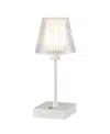 Jonathan Y Oscar 12.5" Modern Industrial Rechargeable, Cordless Iron, Acrylic Integrated Led Table Lamp With Ri In White