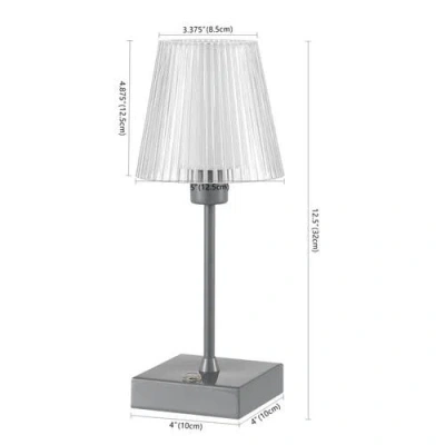 Jonathan Y Oscar Modern Industrial Rechargeable/cordless Iron/acrylic Integrated Portable Led Table In Gray
