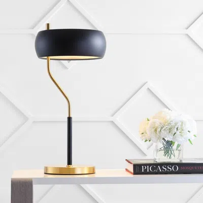 Jonathan Y Oskar 22.5" Moody Metal Led Desk Lamp In Black