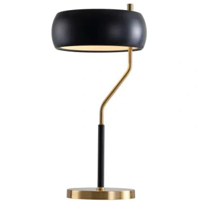 Jonathan Y Oskar 22.5" Moody Metal Led Desk Lamp, Black/brass Gold