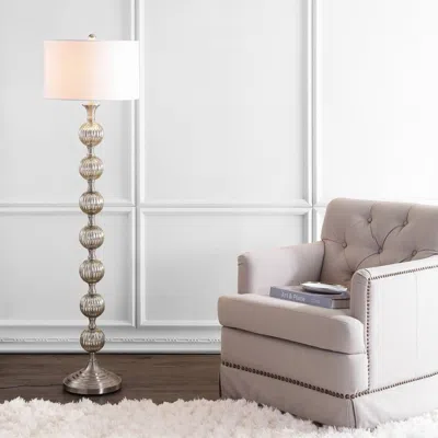 Jonathan Y Oslo 60.5" Glass/metal Led Floor Lamp In Brown