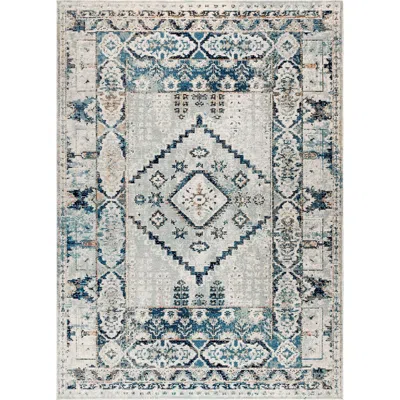 Jonathan Y Osuna Diamond Vintage Medallion Indigo Area Rug In Blue