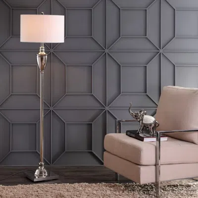 Jonathan Y Othello 62" Metal Led Floor Lamp In Metallic