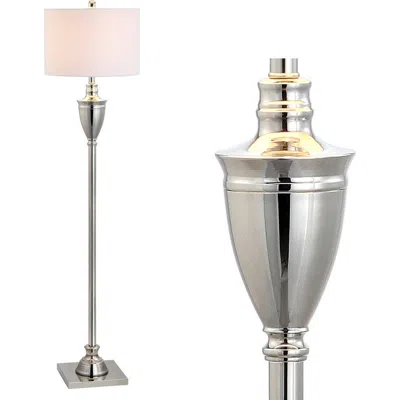 Jonathan Y Othello 62" Metal Led Floor Lamp, Polished Nickel