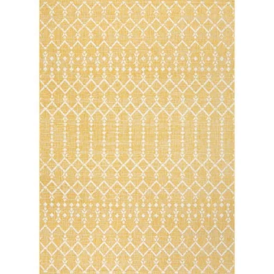 Jonathan Y Ourika Moroccan Geometric Textured Weave Indoor/outdoor Area Rug In Orange