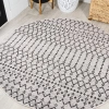 Jonathan Y Ourika Moroccan Geometric Textured Weave Indoor/outdoor Area Rug In Cream/black