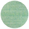 Jonathan Y Ourika Moroccan Geometric Textured Weave Indoor/outdoor Round Area Rug In Green/cream