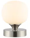 Jonathan Y Owen 6in Modern Iron Rechargeable Integrated Led Table Lamp In Nickel