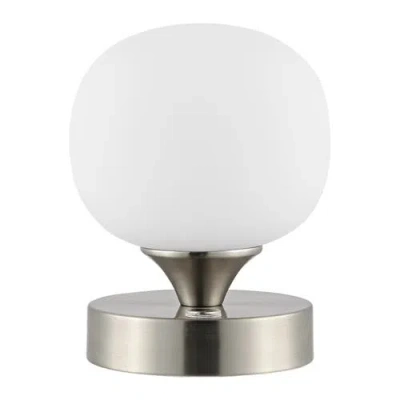 Jonathan Y Owen Bohemian Farmhouse Iron Rechargeable Integrated Portable Led Table Lamp In Nickel