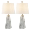 Jonathan Y Owen Table Lamp In White Marble Finish- Set Of 2