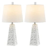 Jonathan Y Owen Contemporary Resin Led Table Lamp In White Terrazzo