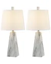 Jonathan Y Owen Table Lamp In White Marble Finish- Set Of 2