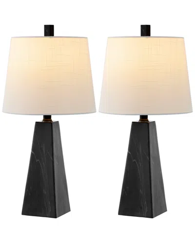 Jonathan Y Owen Table Lamp In Black Marble Finish- Set Of 2