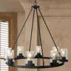 Jonathan Y Pablo Ring 33.5" 8-light Iron/seeded Glass Bohemian Cottae Led Chandelier