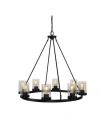 Jonathan Y Pablo Ring 8-light Glass Bohemian Cottae Led Chandelier In Black