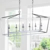 Jonathan Y Pagoda 49" Linear 6-bulb Lantern Metal Led Pendant